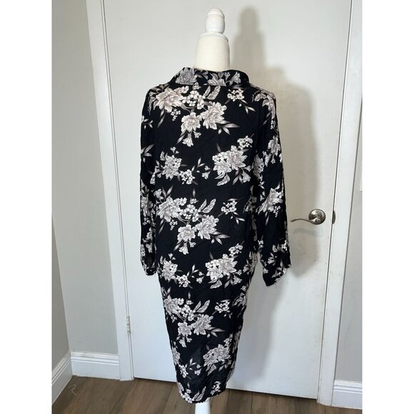 Spiritual Gangster Womens Floral Kimono Black & White One Size Wrap - Picture 5 of 9